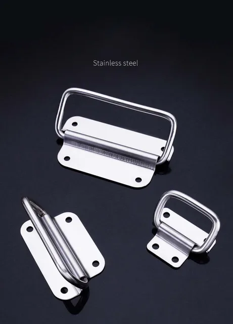 Maniglie Pieghevoli A Molla - 4 Pezzi In Acciaio Inox, Con Impugnatura In Gomma, Per Cassette Attrezzi, Valigie, Scatole - Foto 9