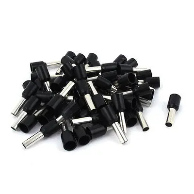 

50pcs AWG12 Wire Copper Crimp Connector Insulated Ferrule Cord Terminal Black