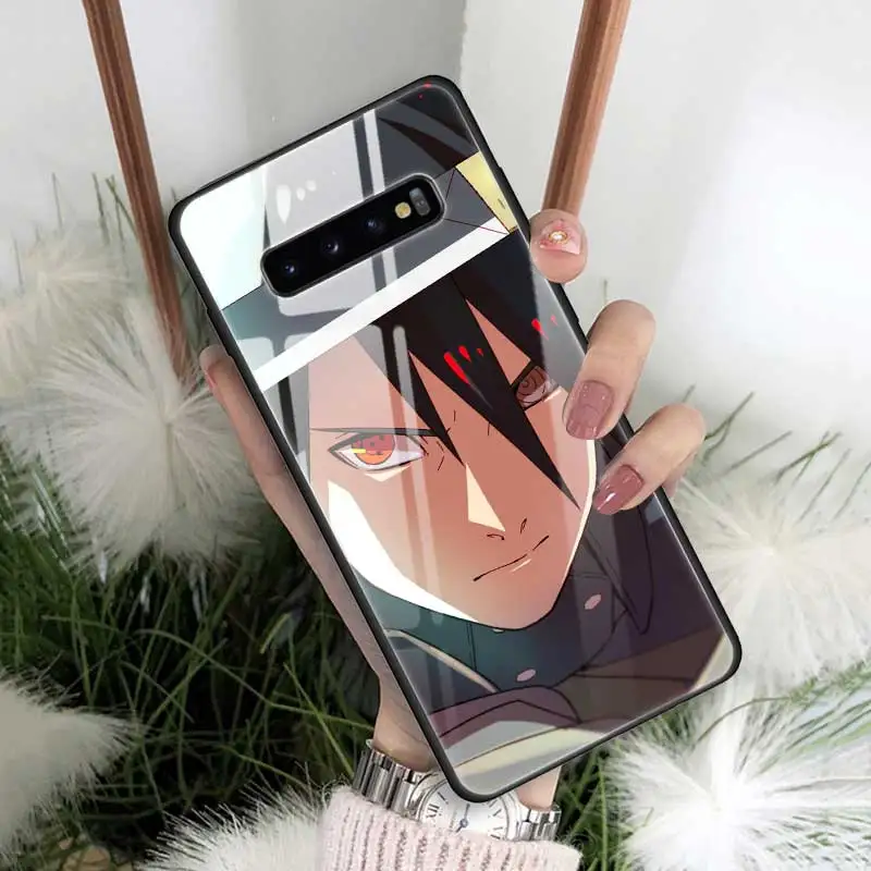10 Наруто Саске закаленное стекло чехол для samsung Galaxy S10 S10e S9 S8 Note9 Note 10 Plus 5G A50 A30 силиконовый край задняя оболочка - Цвет: 10