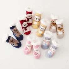 

Winter Baby Cartoon Cotton Christmas Socks Thick Warm Newborn Children Floor Sock Cute Velvet Non-Slip Kids Socks for 0-4 Years