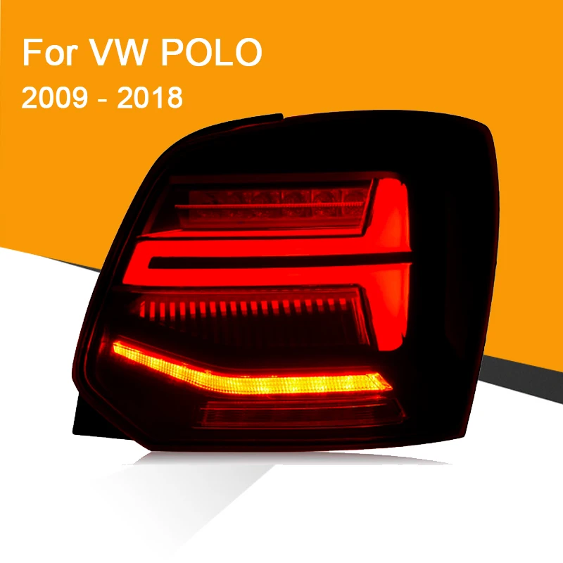 Светодиодный задний фонарь для Volkswagen VW POLO 2009 2018 красный дымчатый черный