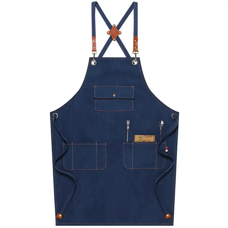 white carpenter overalls with nail apron
