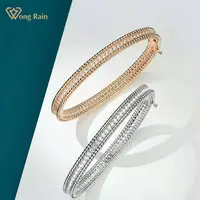 Wong Rain 100% argento Sterling 925 moda Moissanite diamanti braccialetti con ciondoli in oro rosa/bianco matrimonio fidanzamento gioielleria raffinata