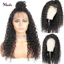 Meetu 4X4 Lace Closure Wig Malaysian Deep Wave Lace Front Wig Pre Plucked 180 Density Lace Front Wig 8-26" Remy Human Hair Wigs