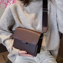 Gusure, новинка, винтажные женские модные повседневные кожаные сумки на плечо с клапаном, женская сумка через плечо, элегантная сумка-клатч