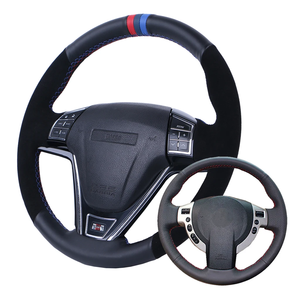 Car Steering Wheel Cover Suede Leather for Nissan QASHQAI X Trail