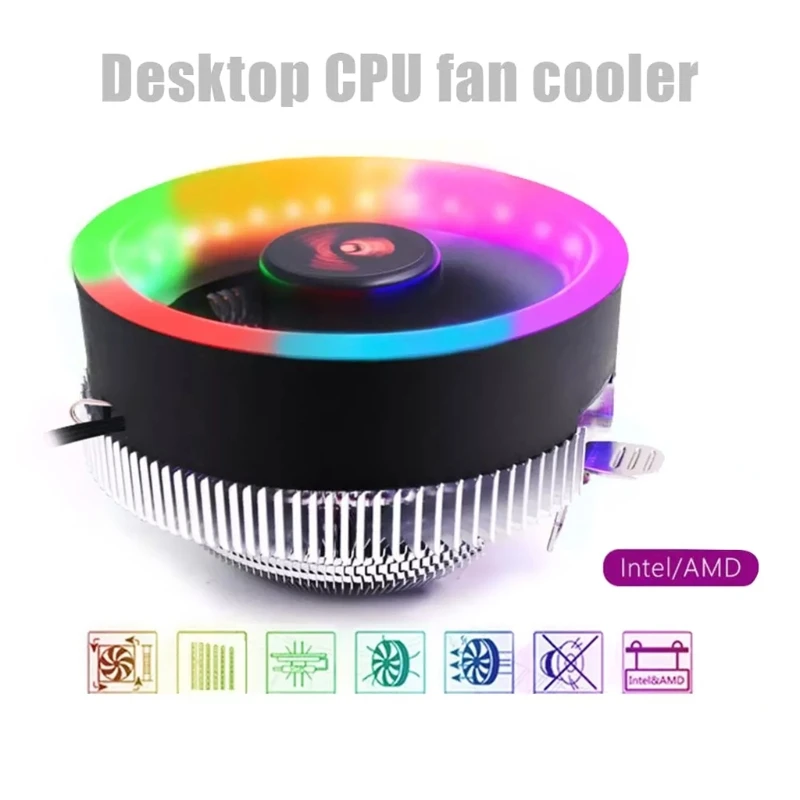 

COOLMOON Q2 RGB 3 Pin Cooling Fan Heatsink Computer PC CPU Cooler Radiator for Socket LGA 775 1150 1151 1155 1156