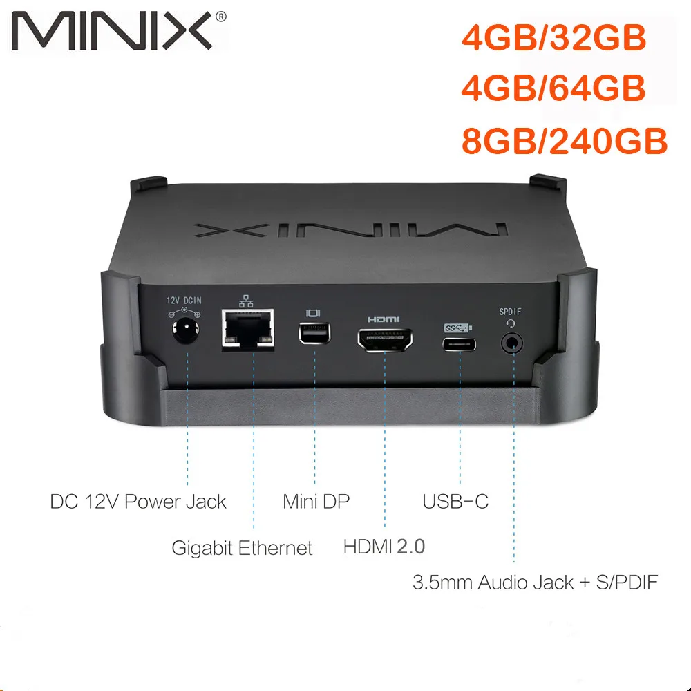 Мини-ПК MINIX NEO N42C-4 официальный Windows 10 Pro 64 бит 4/32 ГБ Wi-Fi USB 3 0 | Компьютеры и офис