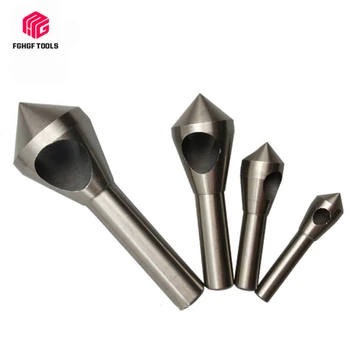 

FGHGF 4pcs Countersink Drill Bit Set Broca Metal Taper Stainless Steel Hole Cutter Chamfering Power Dremel Accessories Tool