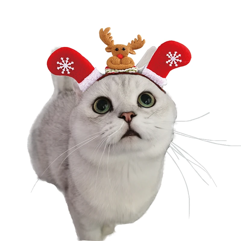 Рождественский костюм на Хэллоуин для домашних собак и котов головные уборы