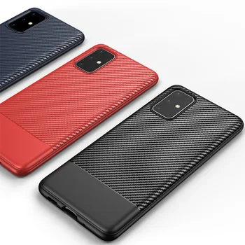 

Carbon Fiber fibre Case For Samsung Galaxy S20 S20plus S20 ultra flexible TPU Silicone Thin Protector Cover