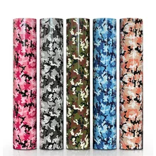 

Freeshipping PU Heat Transfer Camouflage HTV Press Pattern Vinyl Self Cutting Transfer Lettering Film For Hats Clothing Tshirt