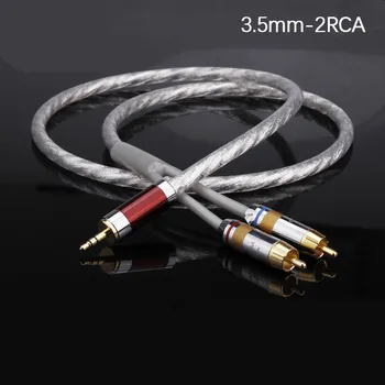 

HIFI 3.5mm to 2RCA audio cable mobile TV computer with amplifier audio cable