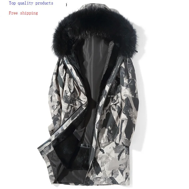 2020 Echt Bont Jas Mannen Winter Jas Lange Parka Konijnenbont Voering Wasbeer Bontkraag Plus Size Parka ST9SYJP040 KJ3632 2020 Echt Bont Jas Mannen Winter Jas Lange Parka Konijnenbont Voering Wasbeer Bontkraag Plus Size Parka ST9SYJP040 KJ3632