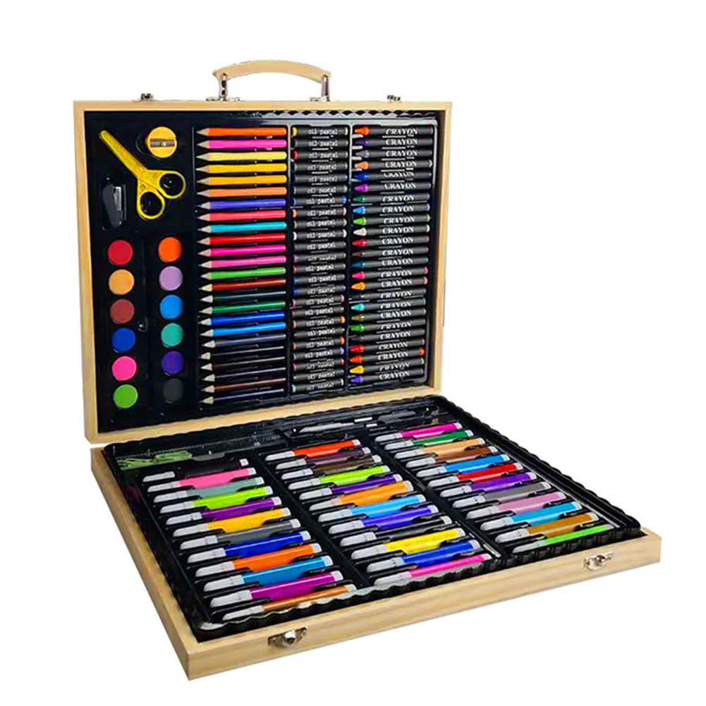 Günstige Kinder Bleistifte Kreide Schreibwaren Büro Skizzieren Lagerung Fall Malerei Pinsel Student Kunst Set Aquarell Stift Für Zeichnung #5