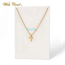 Открытка желаний золотой крест, колье с подвеской ожерелье для женщин лучший подарок дружбы открытка желаний ожерелье ювелирные изделия Регулируемая цепочка EY3481