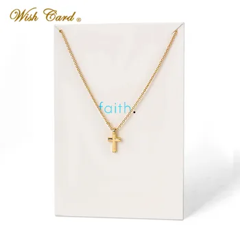 

Wish Card Gold Cross Pendant Choker Necklace for Women Best Friendship Gift Wish Card Collares Jewelry Adjustable Chain EY3481