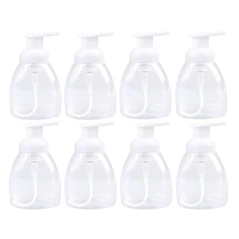 

8 Pack 300Ml/10Oz Foaming Soap Dispensers Clear Plastic Soap Dispenser Pump Bottles,Perfect on Bathroom Countertops