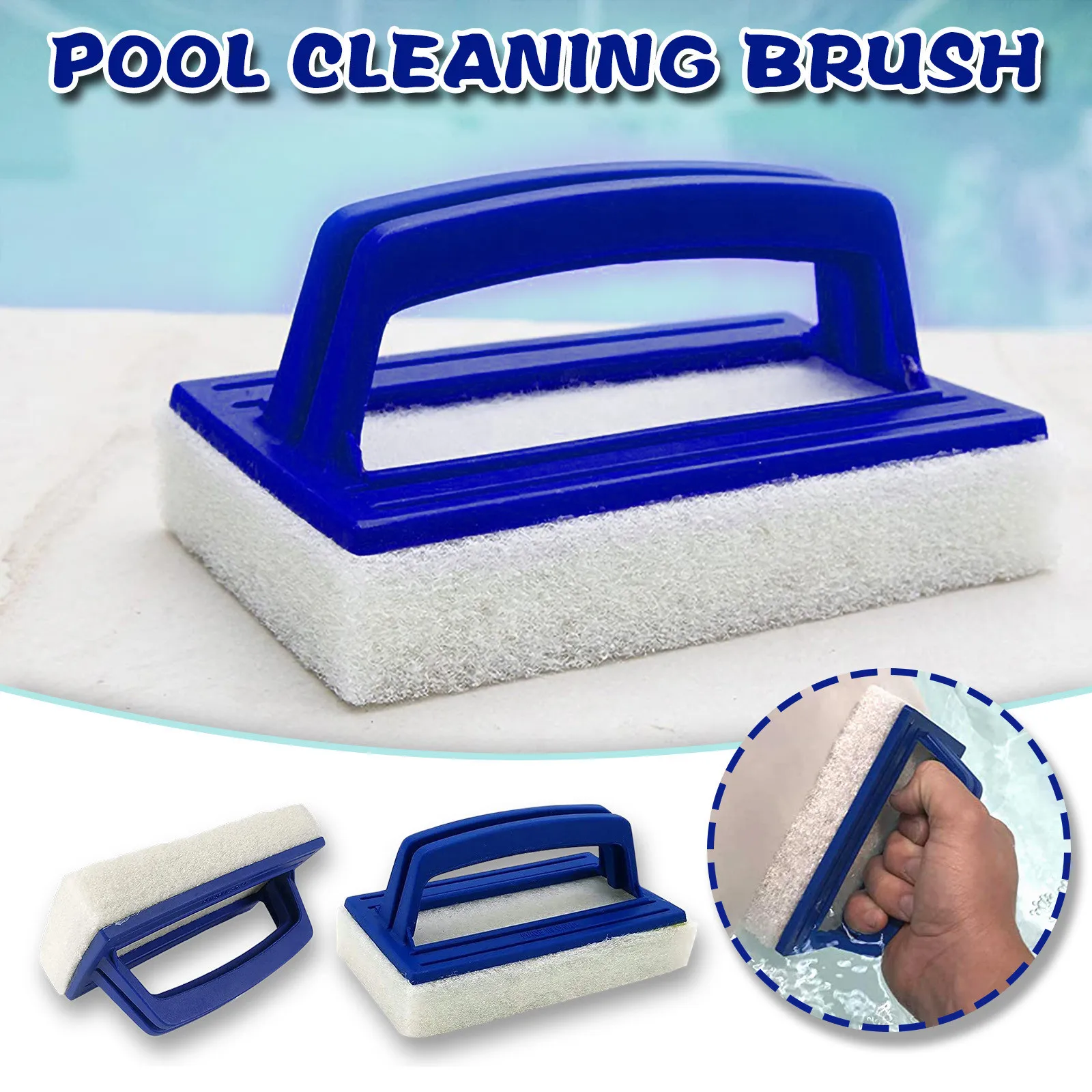 Handheld Brush Cleaner Sponge Swimming Pools Spa Household Bathroom