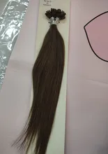 Con U Tip de uñas máquina Remy queratina extensiones de cabello humano recto natural Pre-De la fusión del pelo cápsulas 12-28 pulgadas 50g