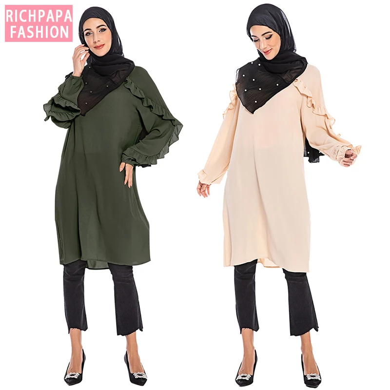 Blusas de para mujer, tops de moda musulmana, abaya, Turquía, ropa Europea 2020|Ropa islámica| - AliExpress