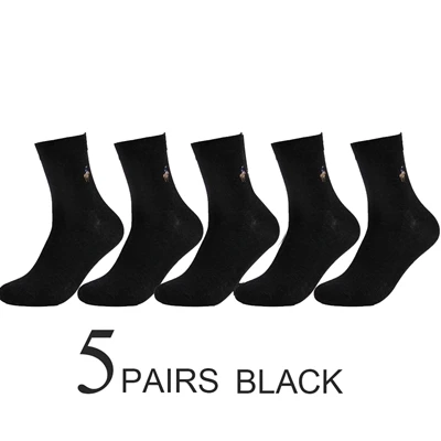 B 5 pairs black PIER POLO, носки, мужские хлопковые нарядные носки, брендовые новые деловые мужские носки, мужские носки высокого качества для отдыха, длинные носки в подарок, размер 39-44 - Цвет: B 5 pairs black