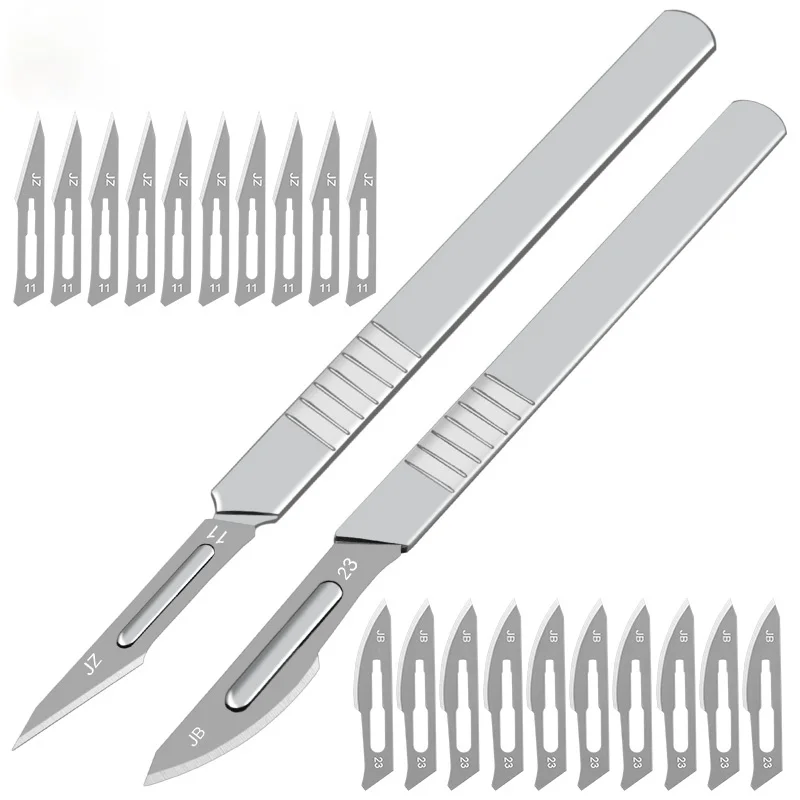 Blade 10pcs 11 23 Carbon Steel Surgical Scalpel Blades + 1pc Handle