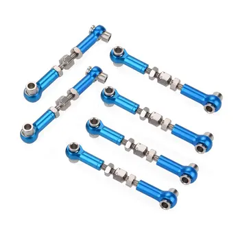 

6PCS Adjustable Aluminium Alloy Servo Linkage Pull Rod Arms M3 Threas 3mm Hole 47-57mm Long for RC Drift Car Monster Truck Buggy