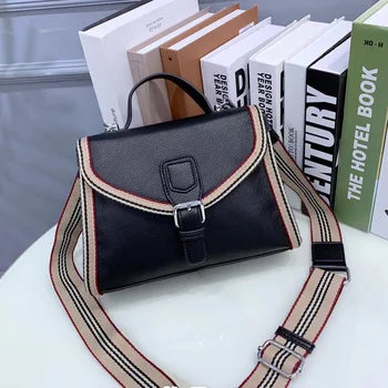 

Small Bags for Women Leather Bag Satchels Women Messenger Bags Wide Strap Shoulder Bag Brand Designer Bags Luxury