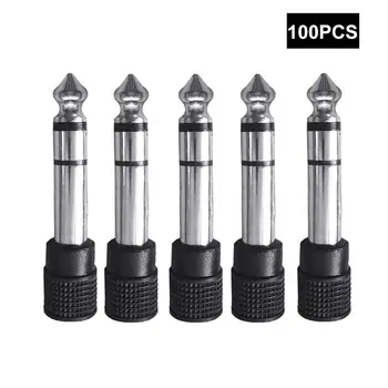 

100Pcs 6.5mm to 3.5mm Durable Jack Headphone Microphone Stereo Audio Adapter Connector Earphone Accessories