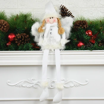 

Christmas Tree Decorations Cute Angel Doll Girl Ski Pendant Wooden Navidad New Year Christmas Tree Ornaments Xmas Gift for Kids