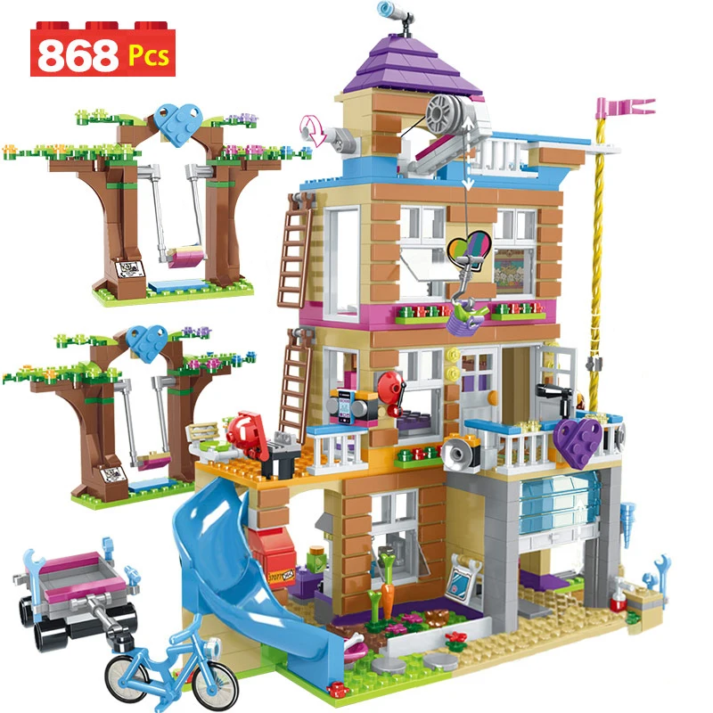 

868pcs Building Blocks Girls Friendship House Model Stacking Bricks Girls Legoinglys Friends Figures Kids Toys for Children Gift