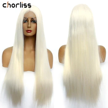 

Chorliss 24inch Middle Part Synthetic Lace Front Wigs Brown Blonde Long Straight Synthetic Lace Wigs For Women Wig Cosplay Wigs