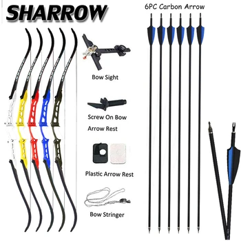 

1set Archery 68inch Recurve Bow With Carbon Arrow 18-40lbs Longbow Competition Game Shooting Hunting Bow And Arrow Accessories