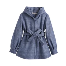 Осеннее модное женское Короткое шерстяное пальто с поясом, Женская куртка с длинным рукавом и отложным воротником, верхняя одежда, Новая женская куртка с капюшоном