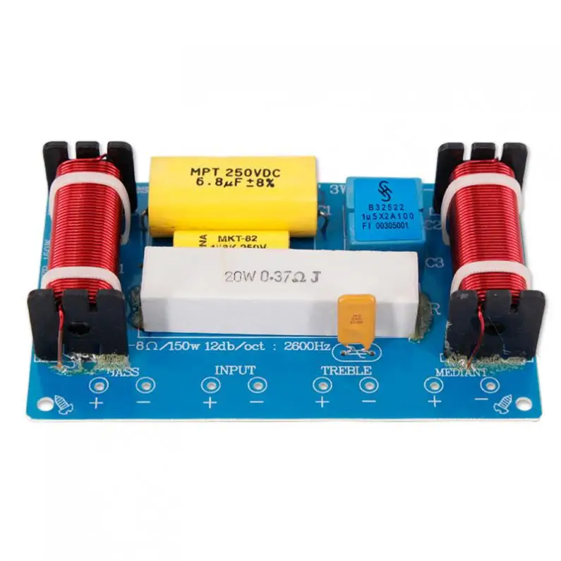 120W Speaker 3 Way Audio Frequency Divider Loudspeaker 3 Unit Crossover Filters for Speakers New