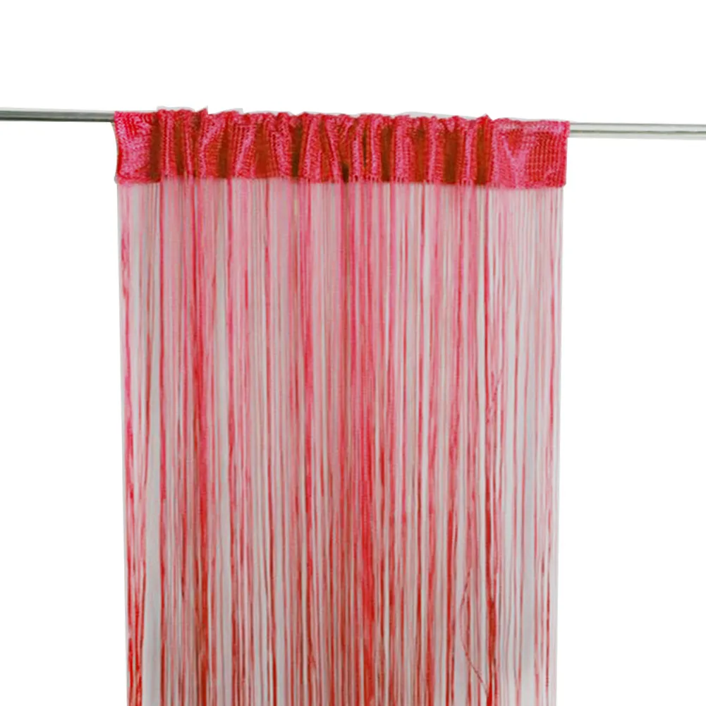 1x2m Fly Screen String Curtain Decor Net Window Divider For Door Tassel Living Room Home Bedroom Fringe Party Patio Panel - Цвет: Красный