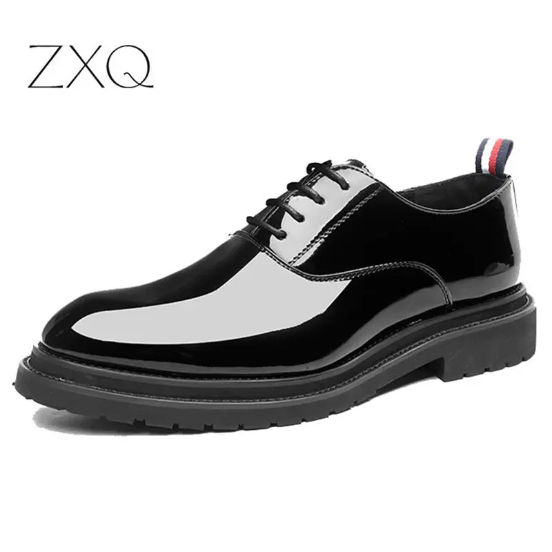 Zapatos de vestir Oxford para hombre, calzado de charol negro, plataforma  de negocios de lujo, cómodo para boda, novedad de otoño, 2022|Zapatos  oxford| - AliExpress