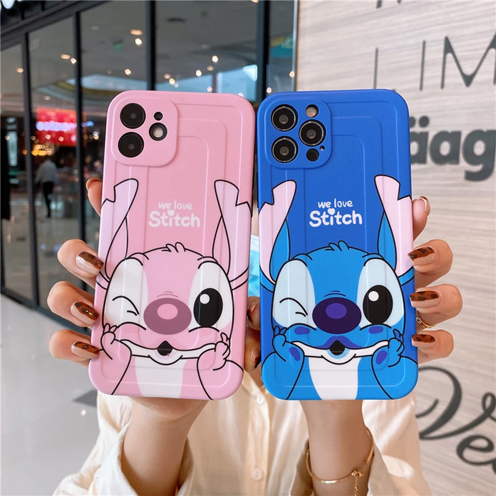 Disney Iphone 12 Pro Max Case Silicone Cute Lilo Stitch Cases For Iphone 11 Pro Max 7 8 Plus X Xs Xr Anime Protector Fidget Toys Aliexpress