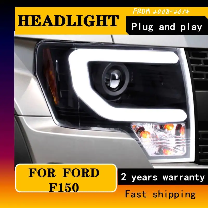 

Car Styling LED HID Rio LED Headlights Head Lamp Case For Ford Raptor F150 2008-2014 Bi-Xenon Lens Low Beam Car Accessories