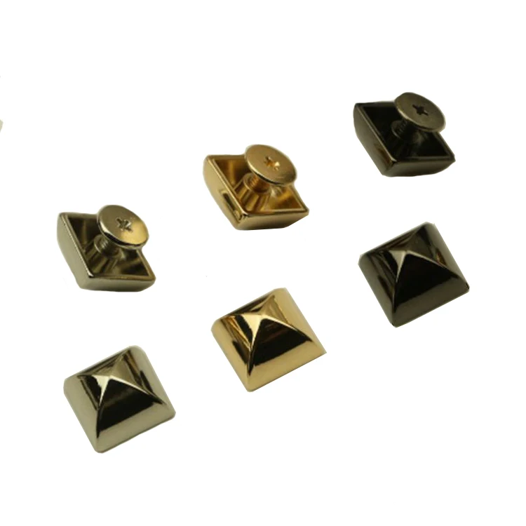 Square Screw Rivets/Purse Feet - 13mm x 13mm - Package of Six