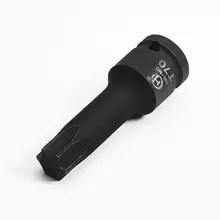 Горячая черная пневматическая 1/" Шестигранная Торцевая розетка 78 мм длинная T30~ T70 хромированная молибденовая легированная сталь Шестигранная Отвертка розетка Слива Sheeve 1 шт