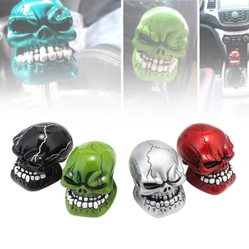 

Neverland Universal Manual Gear Stick Shifter Lever Knob Wicked Carved Resin Craft Skull Gear Shift Knob for Auto Car Blue D45