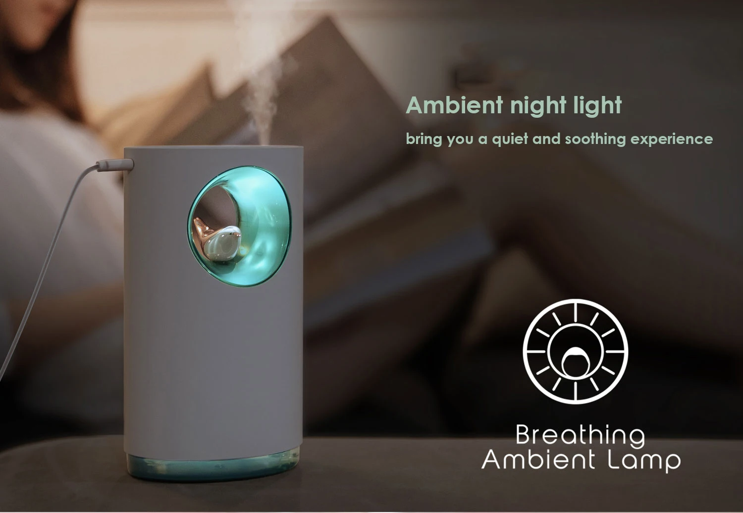 Singing Bird Music Humidifier Mini USB Desktop Aroma Diffuser 400ML Ambient Night Light Mist Maker Ultrasonic Air Humidifier