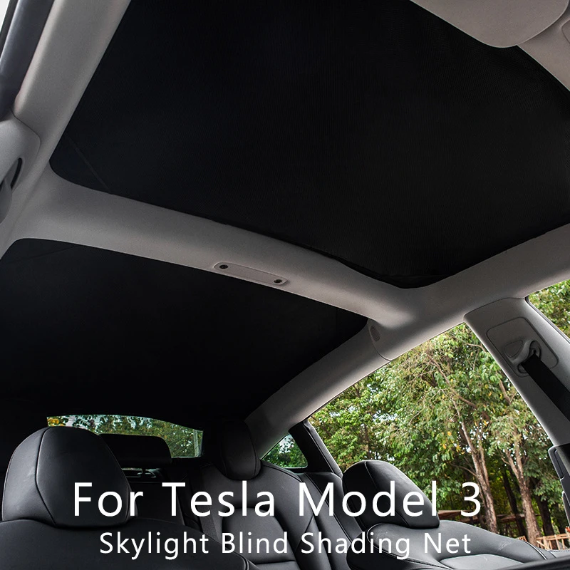 

Для Tesla Model 3 Glass для крыши, Солнцезащитный Car Skylight Blind Shading новый стиль черная сетка model3 2022 Автомобильная интерьерная затеняющая сетка