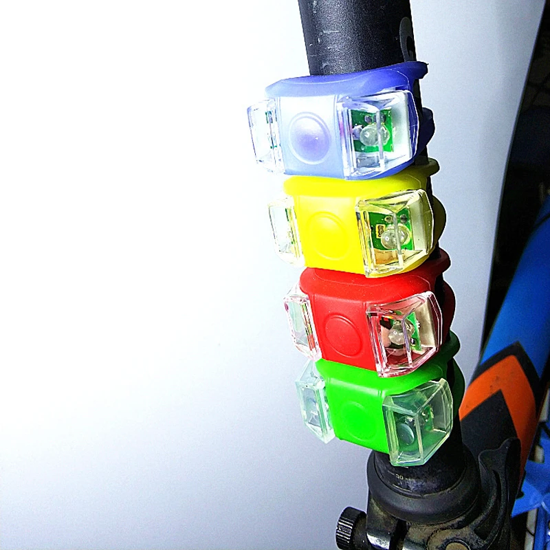 LED Bicycle Bike Light Silicone Waterproof Double LED Frog Tail Light Outdoor Night Riding Safety Warning Light Bike Accessories