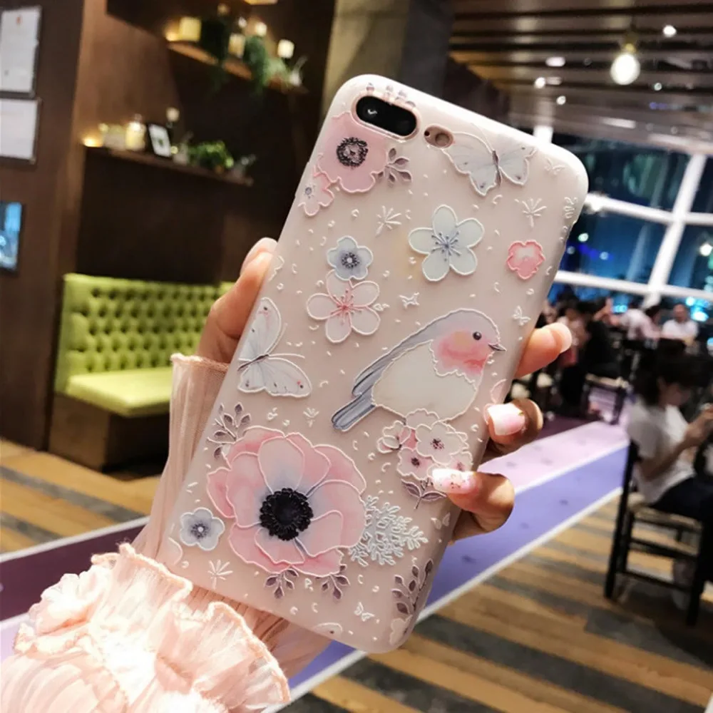 浮雕花朵手机壳iphone 华为 vivo 7