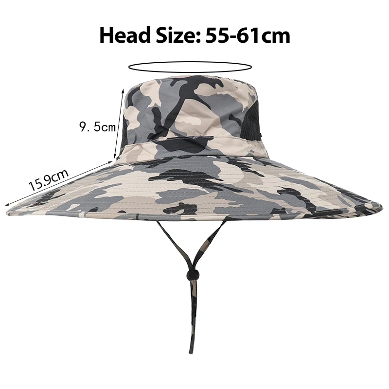 15cm Wide Brim Sun Hat Waterproof 