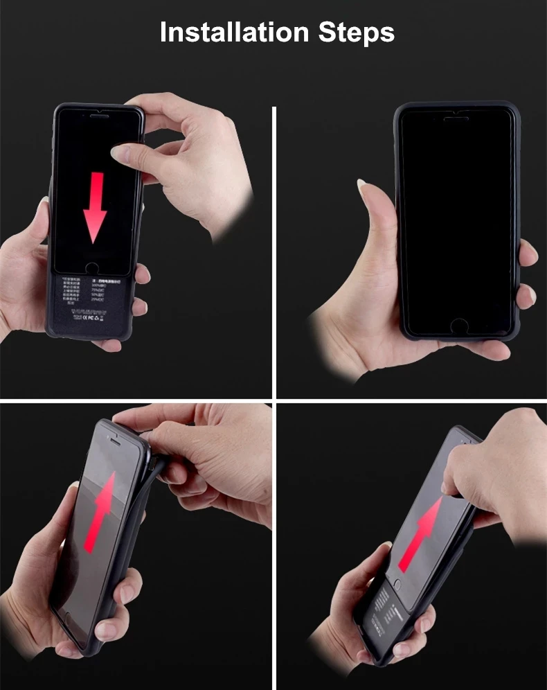 Внешнее зарядное устройство для iPhone 7, 8 Plus, 6, 6S Plus, портативное запасное зарядное устройство для iPhone 8, 7, 6, 6 S, чехол для аккумулятора
