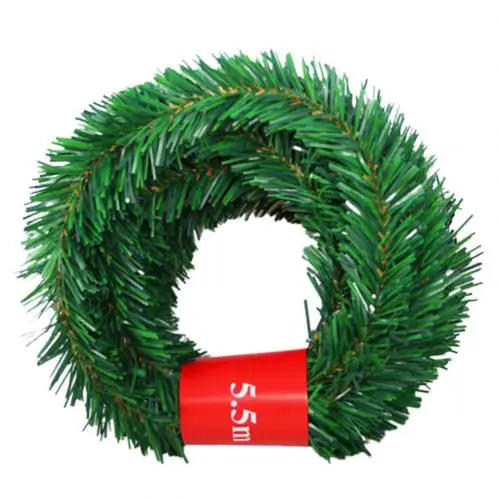 5,5 м подвесная Мишура для рождественской елки, вечерние украшения для праздника, украшения для дома и сада, можно закатать на стену - Цвет: Зеленый